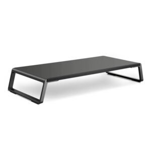Laptop and Computer Monitor Riser Stand: Smart and Stylish Design in Aluminum and Wood 56.4 x 24 x 9.1cm Black Color